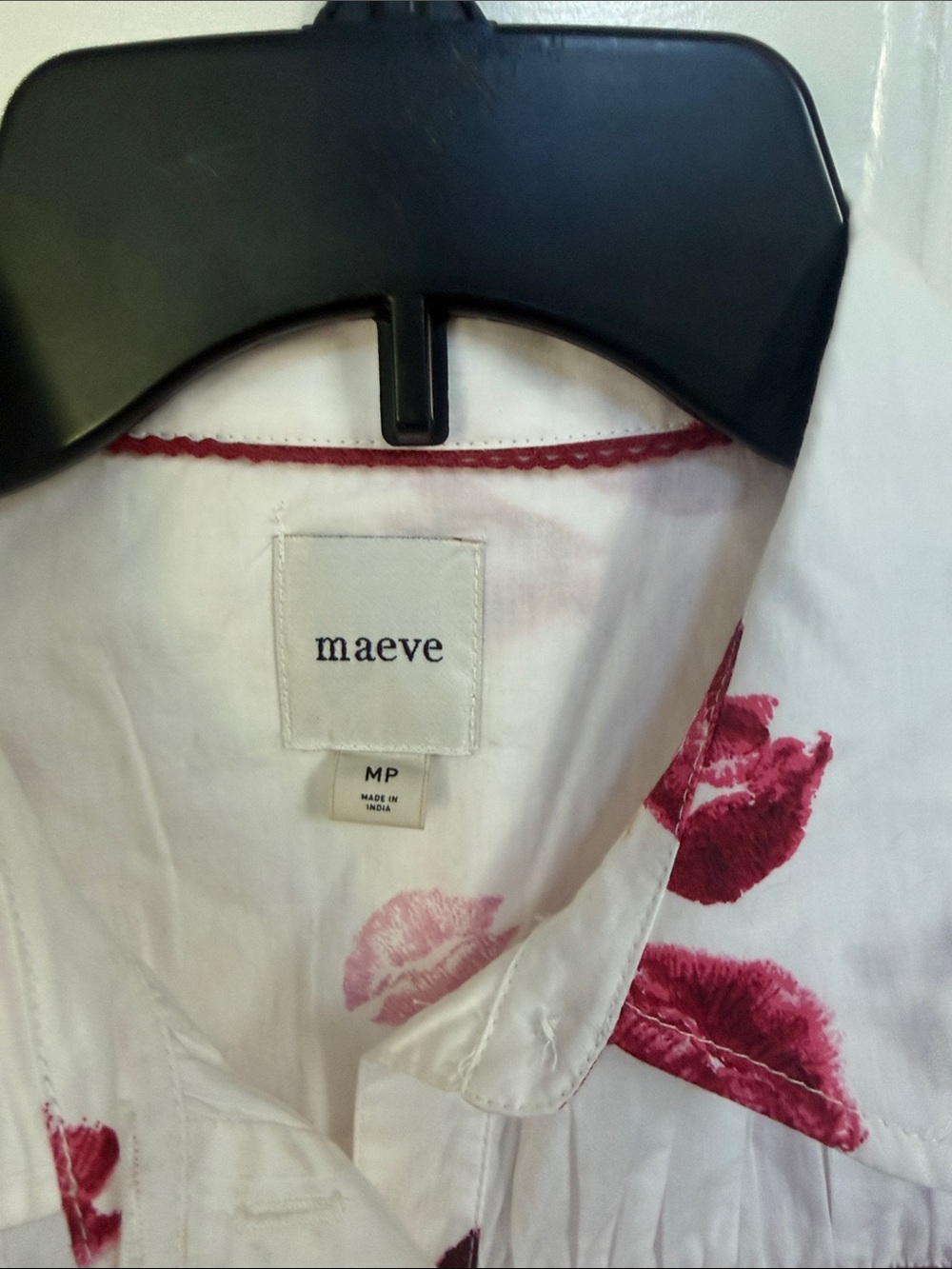 Anthropologie Maeve The Leandra Flocked Shirred Yoke Blouse MP - Picture 4 of 6